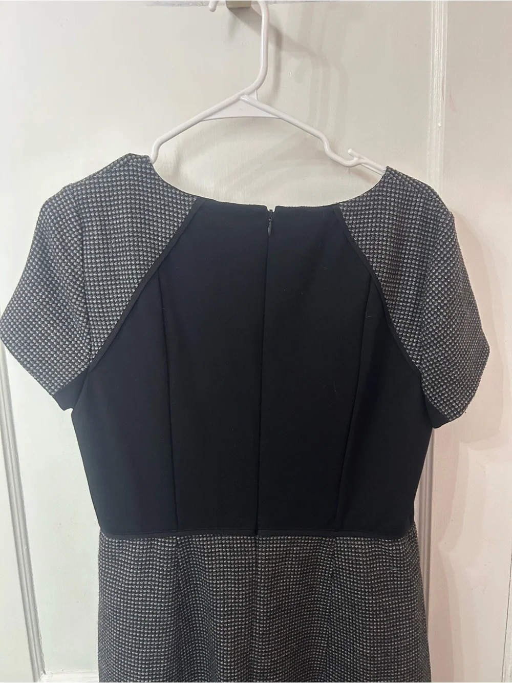 J. Crew Black and Gray Fit-and-Flare Mini Dress